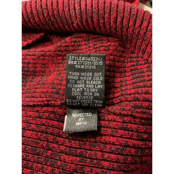 AGB Women's Long Sleeve Sweater‎ Dress Red Black Zip Shoulder Size L Knit - Picture 13 of 13